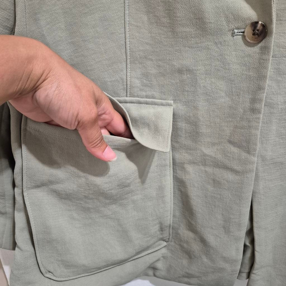 Women's Express Sage Green Utility Jacket‎ XL with Belt - Picture 7 of 11